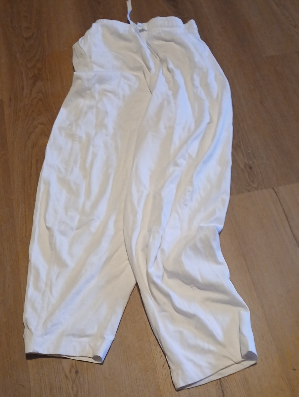Zara White Elastic Waist Lounge Pants